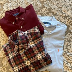3 Ralph Lauren dress shirts.